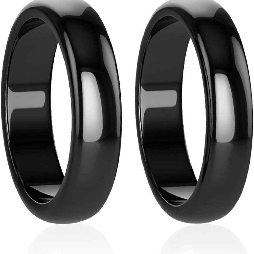 Hematite Ring for Women Men Unisex, Genuine Magnetic Stones Ring for Anxiety Bal